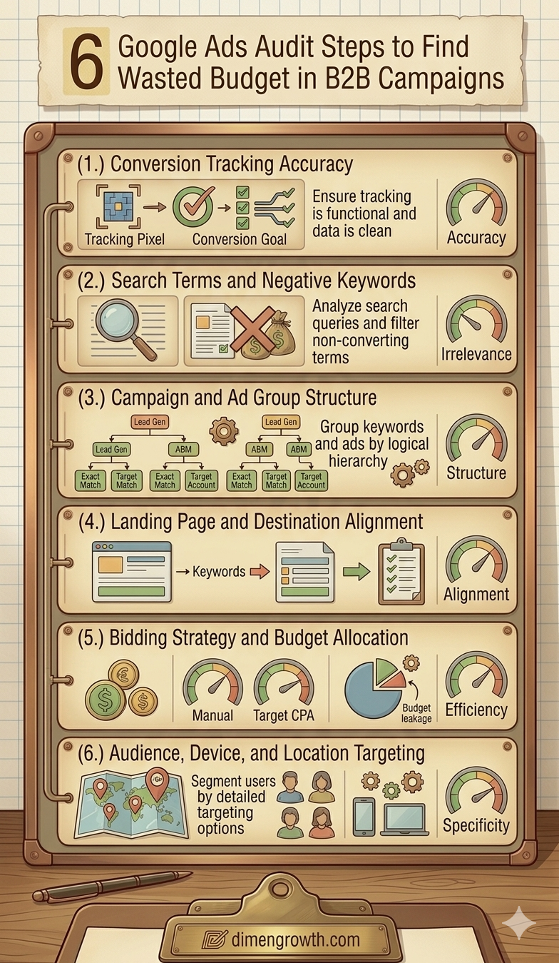 6 Google Ads Audit Steps to Find Wasted Budget in B2B Campaigns