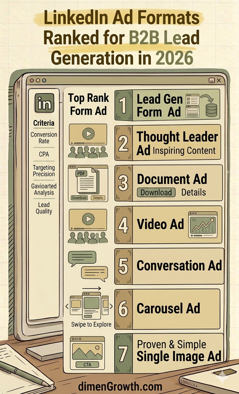 7 LinkedIn Ad Formats Ranked for B2B Lead Generation in 2026